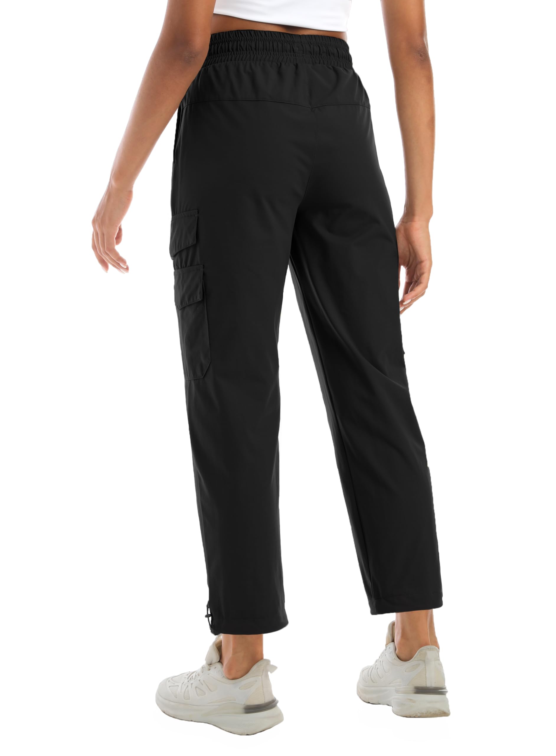 zsenoxaxi women's water-resistant cargo joggers elastic waistband drawstring enables adjustable fit
