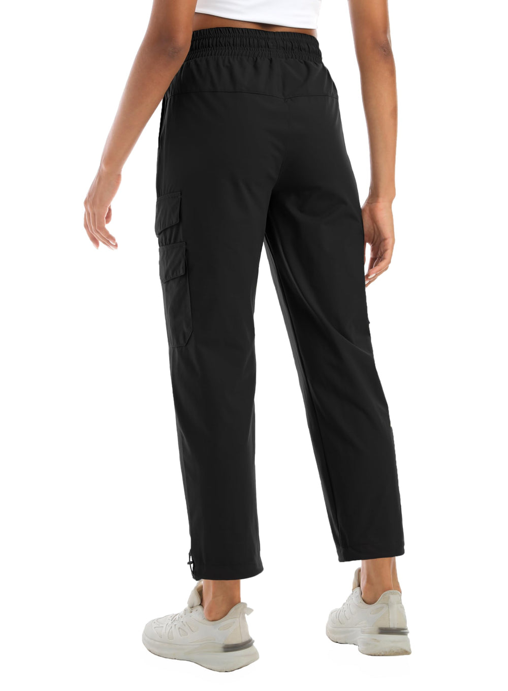 zsenoxaxi women's water-resistant cargo joggers elastic waistband drawstring enables adjustable fit