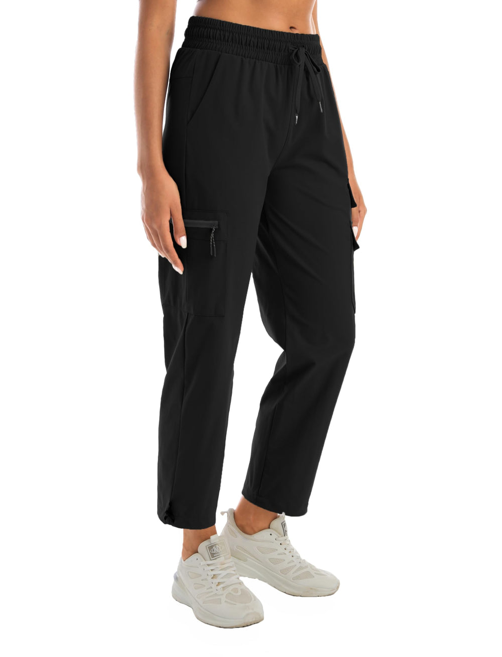 zsenoxaxi women's water-resistant cargo joggers side pocket detail shows easy-access storage