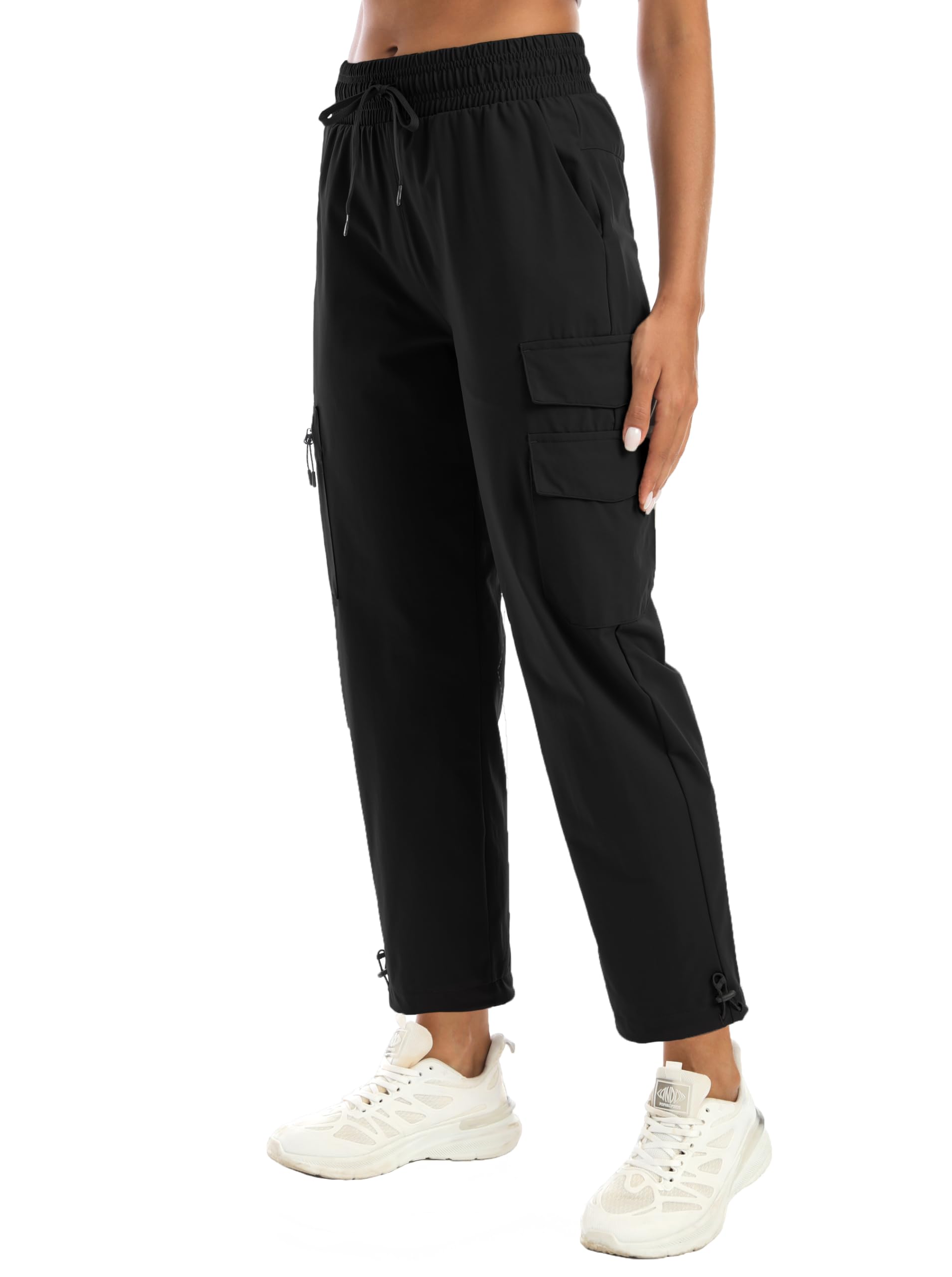 zsenoxaxi women's water-resistant cargo joggers stretchy cuffs for sporty look and easy wear