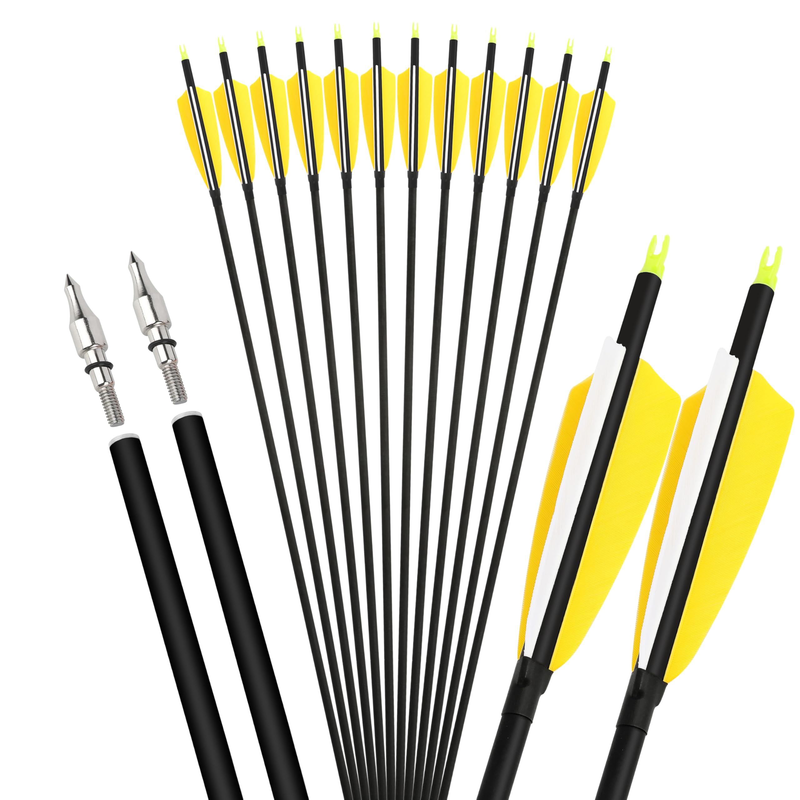 ZSHJGJR 30 inch archery arrow with carbon shaft for precise hunting shots.