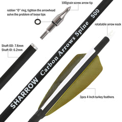 ZSHJGJR 500 spine carbon arrow for consistent flight