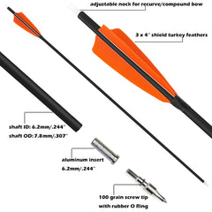 ZSHJGJR 500 spine carbon arrows ensure stable flight across bows