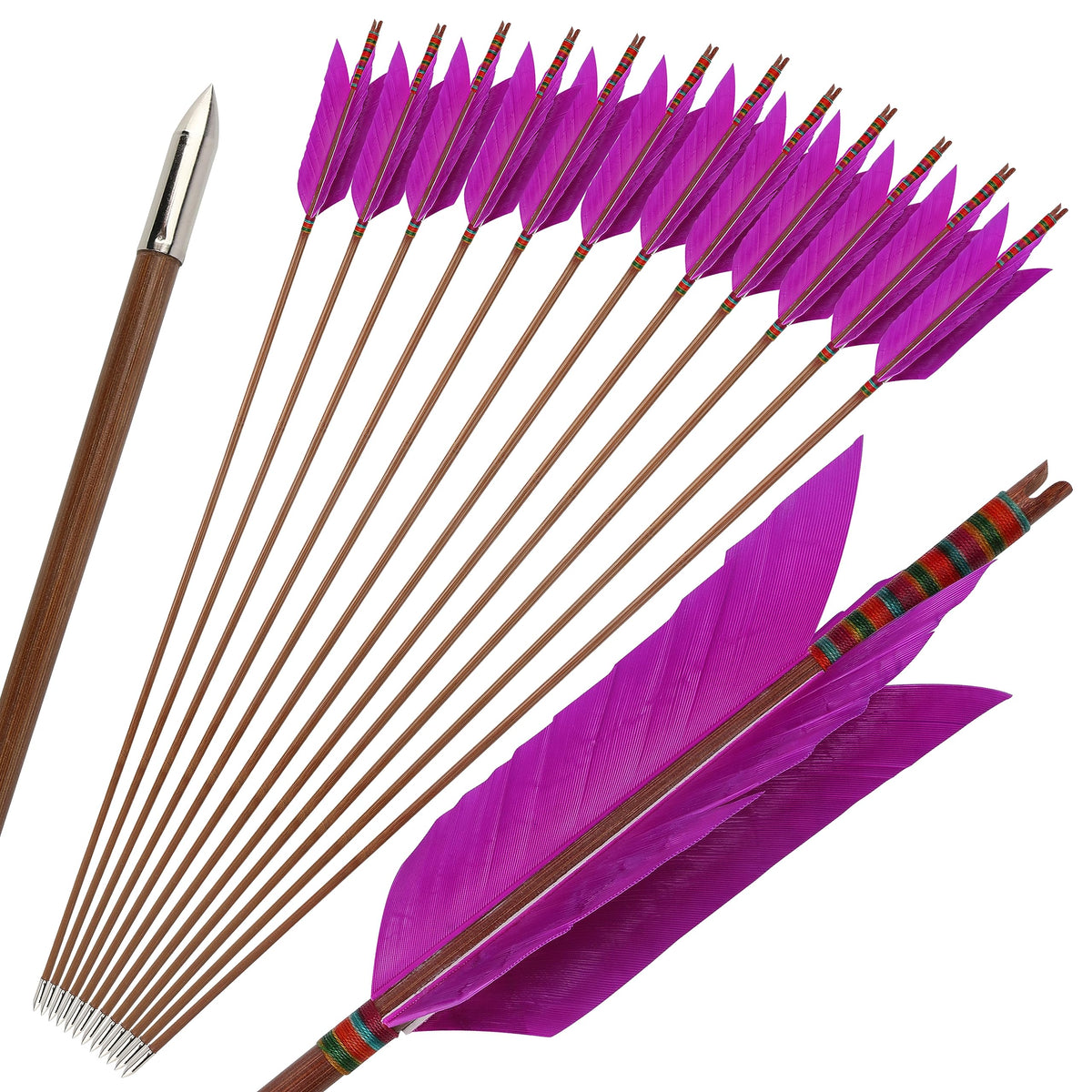 ZSHJGJR archery bamboo flu-flu arrow full-length for safe target practice.