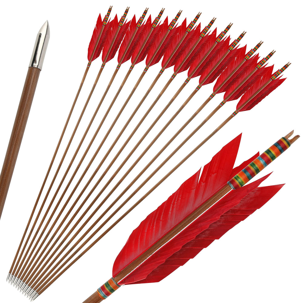 ZSHJGJR archery bamboo flu-flu arrows full-length 85cm ideal for target practice and birds hunting.