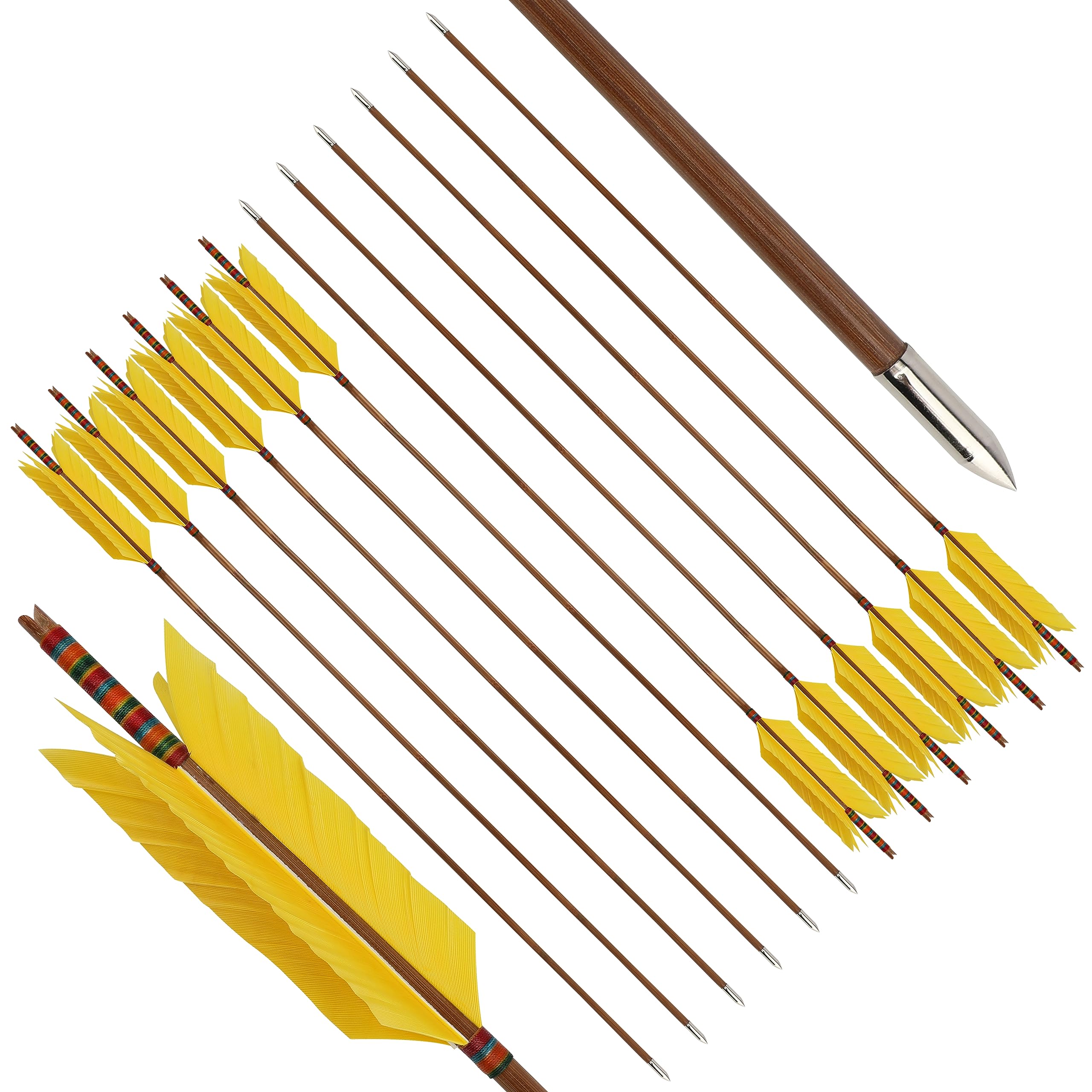 ZSHJGJR flu-flu arrows shown with recurve/longbow compatibility for hunting