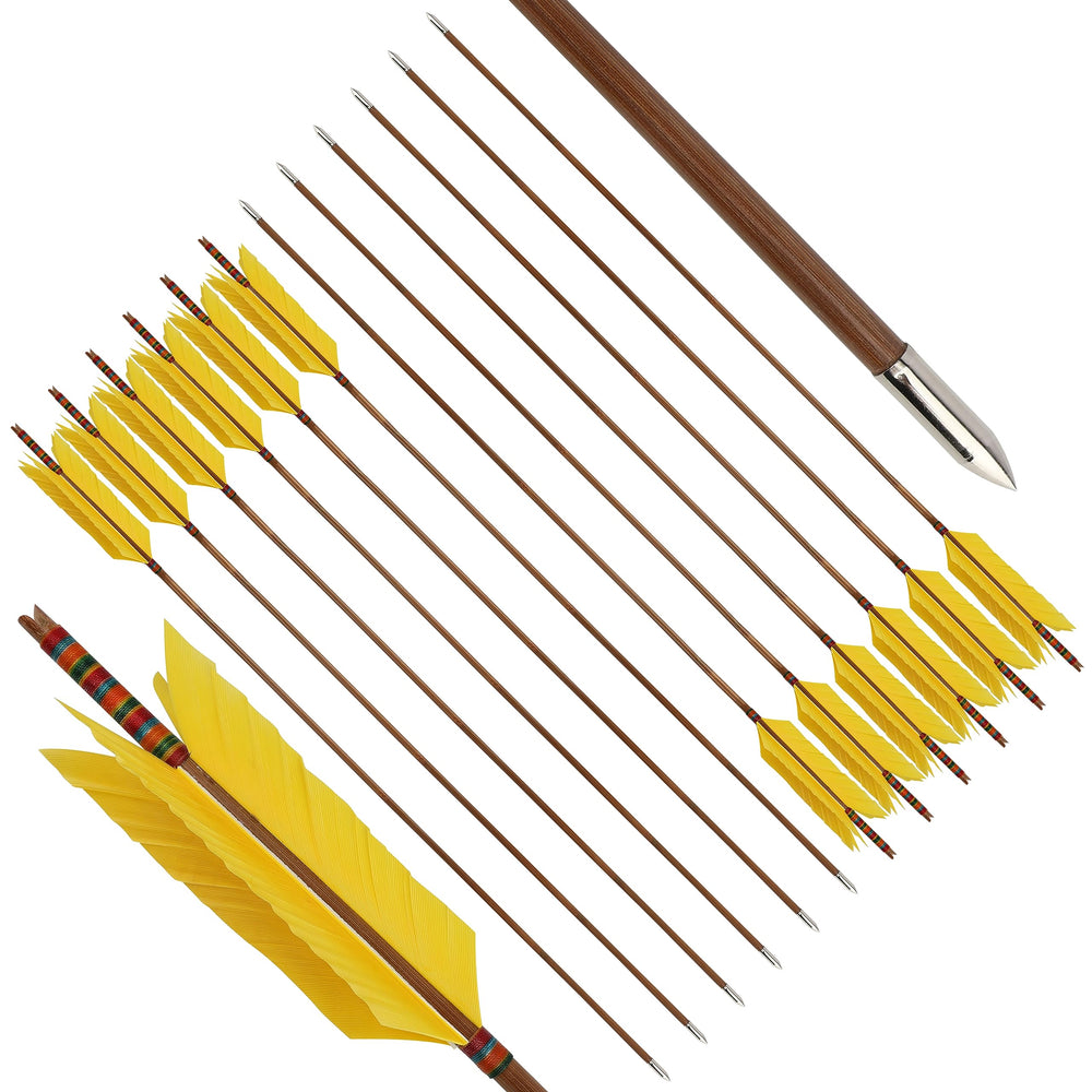 ZSHJGJR flu-flu arrows shown with recurve/longbow compatibility for hunting