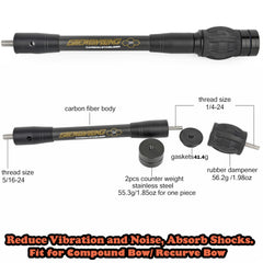 ZSHJGJR archery bow stabilizer 10-inch with detachable weights