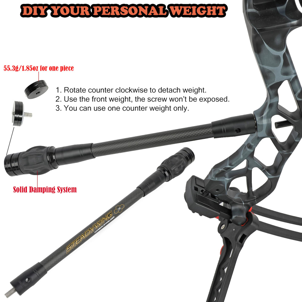 ZSHJGJR archery bow stabilizer 12-inch with damping system