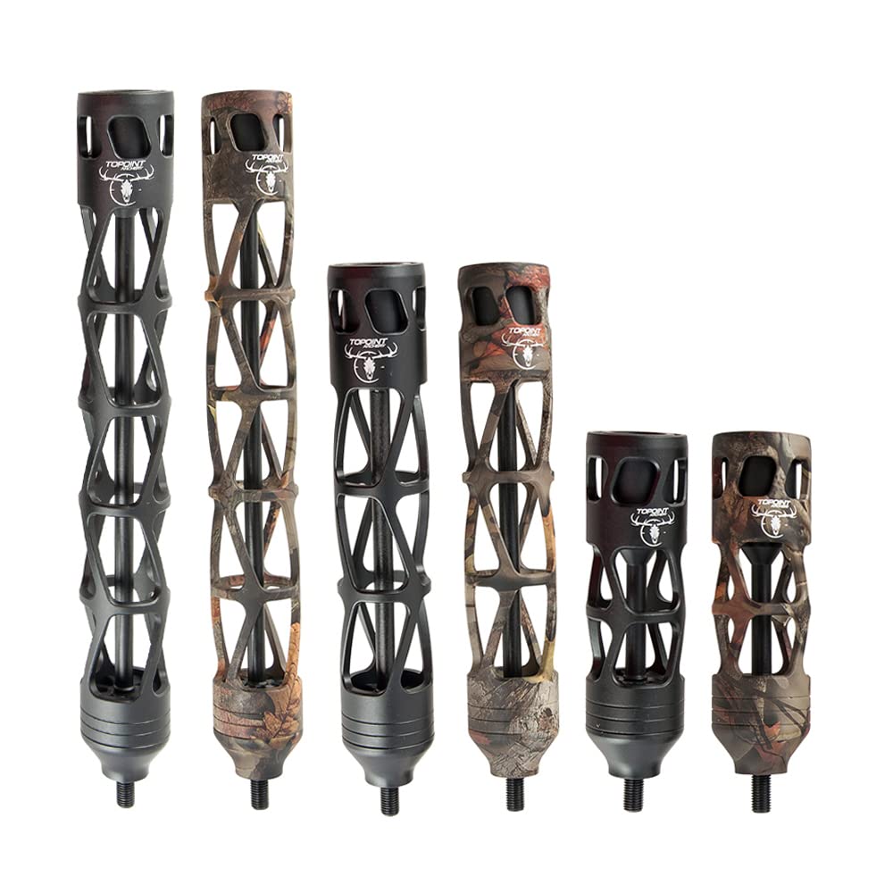 ZSHJGJR archery bow stabilizer 5in front view reduces vibration for steadier shots.