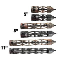 ZSHJGJR archery bow stabilizer CNC machined close up shows precision construction.