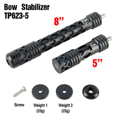 ZSHJGJR archery stabilizer 5inch black compact balance for precise aiming.