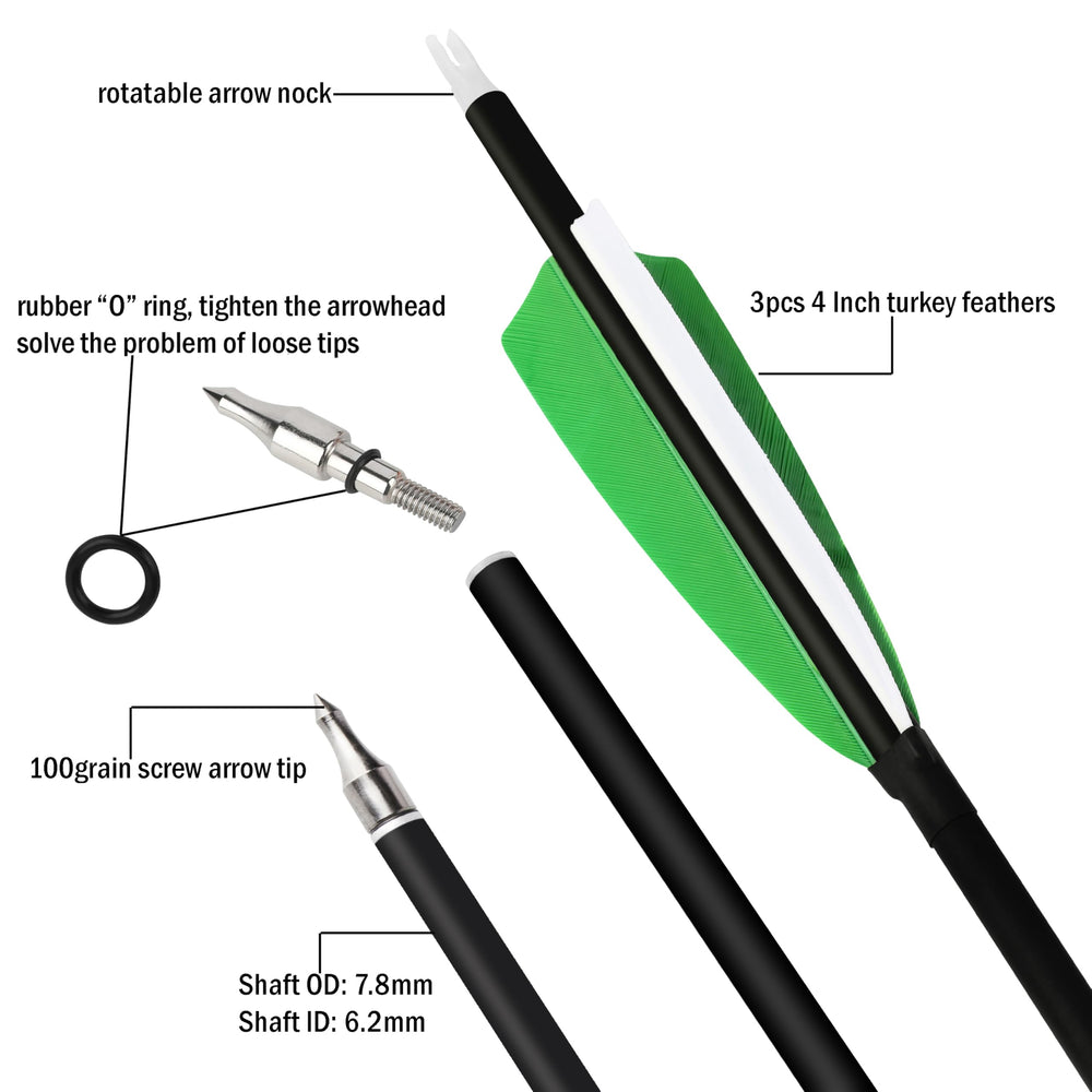 ZSHJGJR carbon mix arrow shaft with 500 spine for consistency.