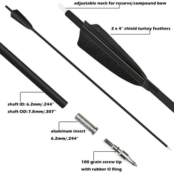 ZSHJGJR carbon arrow 500 spine shaft supports stable flight and consistency.
