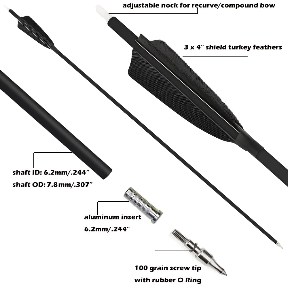 ZSHJGJR carbon arrow 500 spine shaft supports stable flight and consistency.