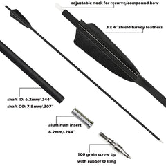 ZSHJGJR carbon arrow 500 spine shaft supports stable flight and consistency.