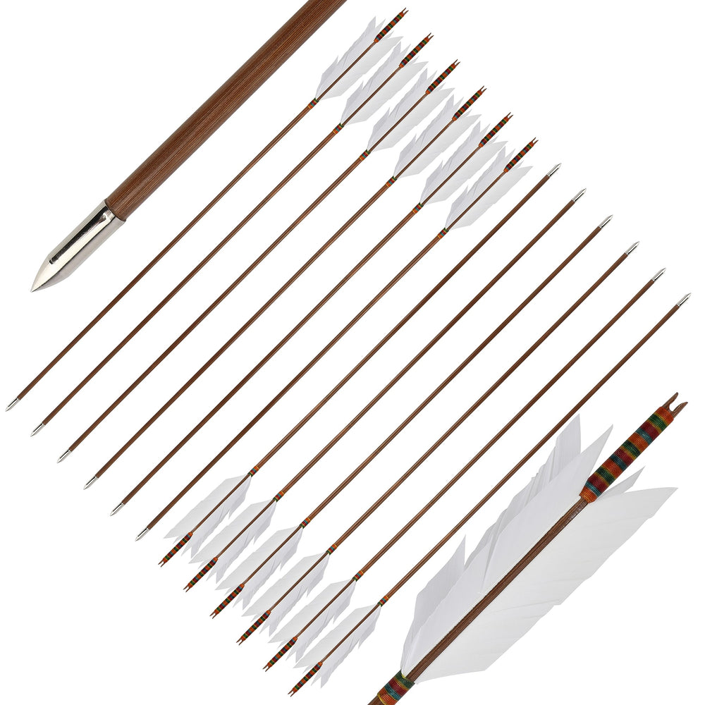ZSHJGJR bamboo flu-flu arrows field-point tips reinforced to prevent loss