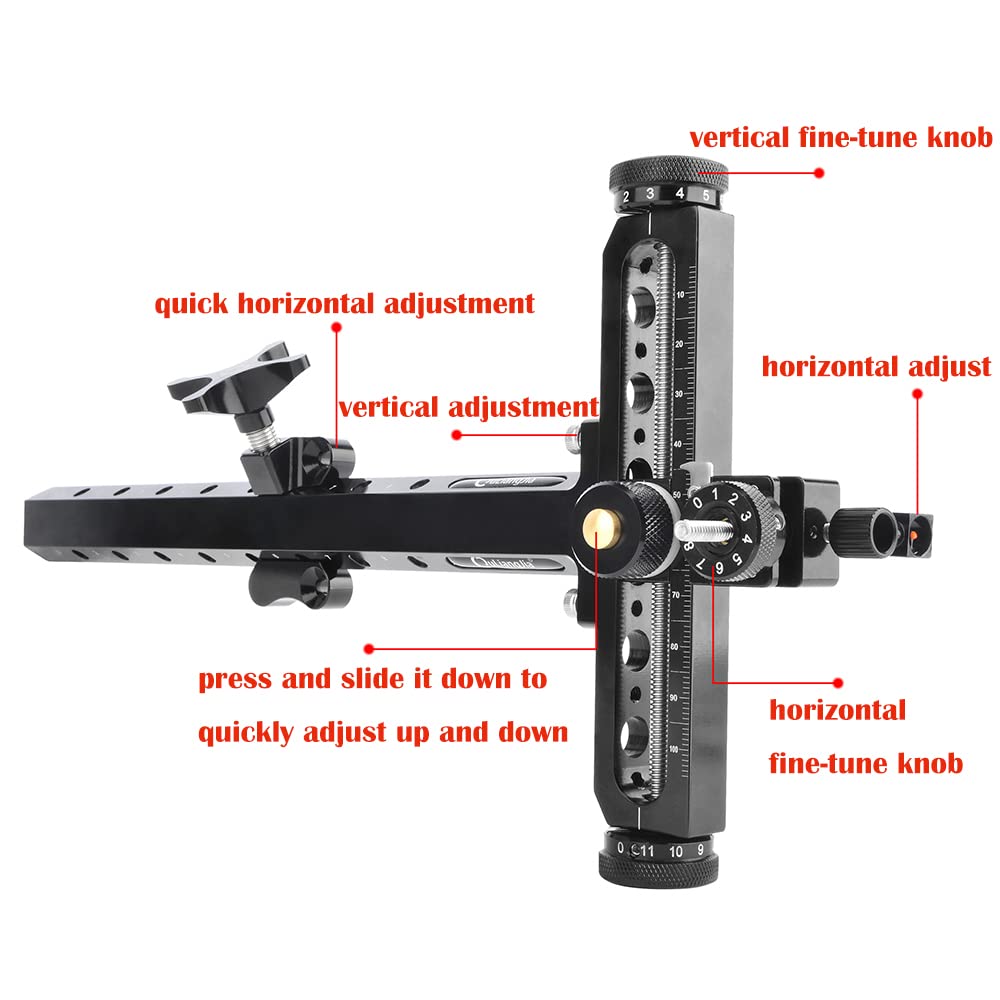 ZSHJGJR bow sight side view shows fiber optic pin for fast target alignment