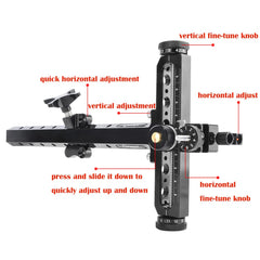 ZSHJGJR bow sight side view shows fiber optic pin for fast target alignment