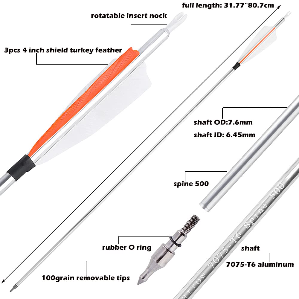 ZSHJGJR full-length 31.77 inch arrow for consistent shooting from stance to target