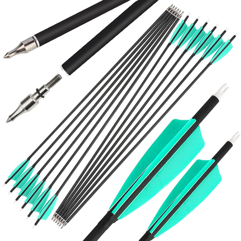 ZSHJGJR lake blue 30-inch carbon arrow shaft ready for durable target practice.