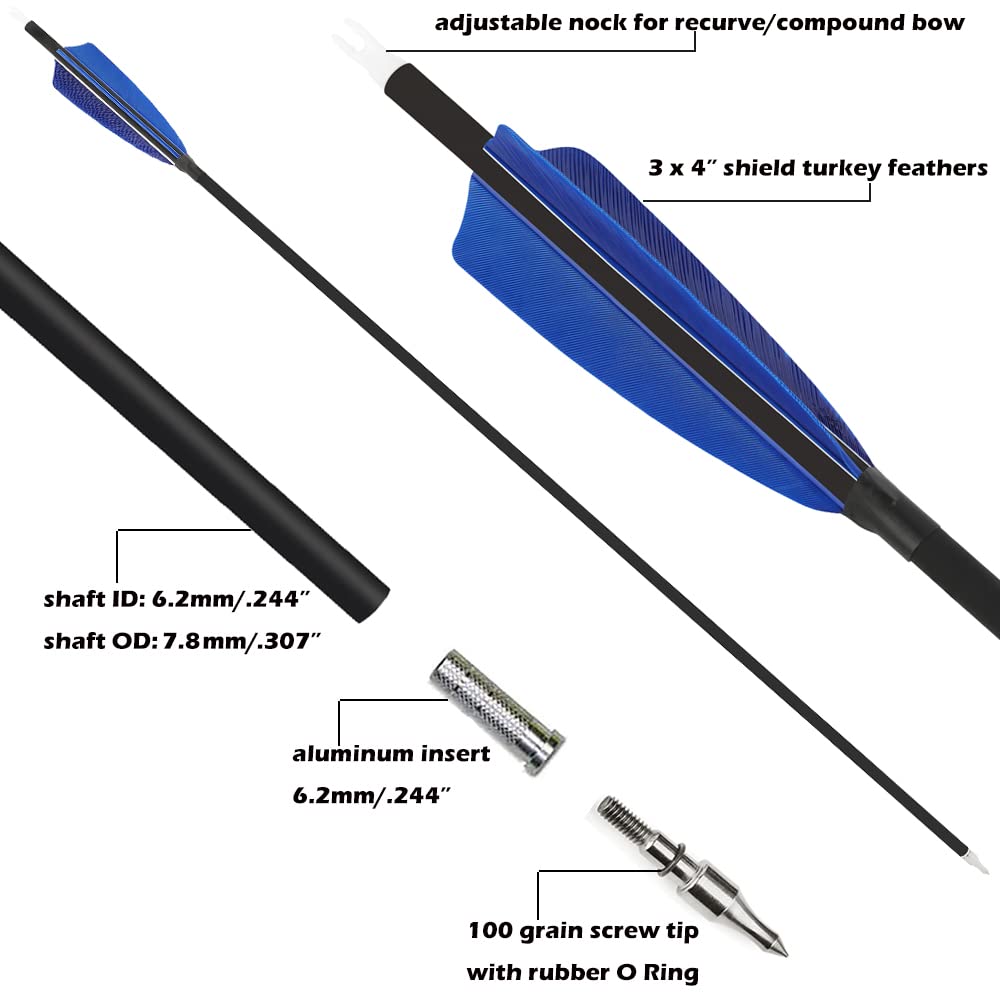 ZSHJGJR arrows removable 100 grain tips for versatile practice.