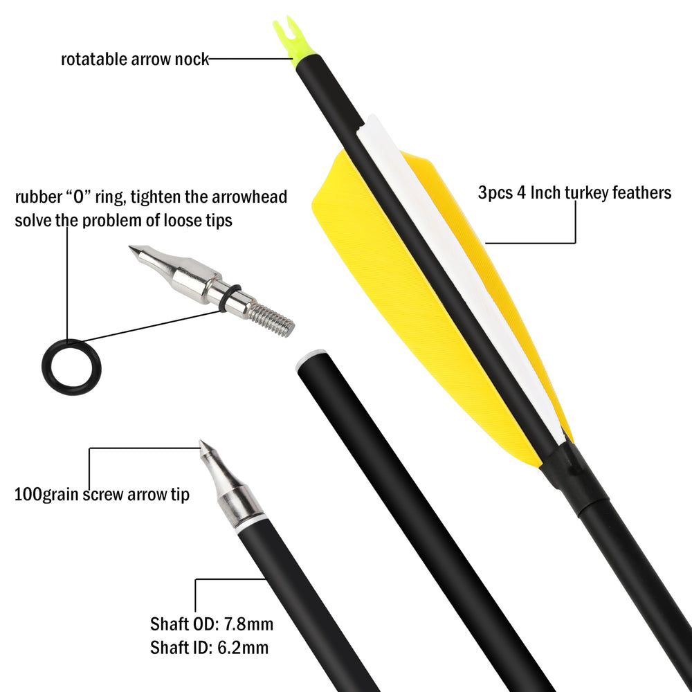 ZSHJGJR turkey feather fletching provides stable flight in varying conditions.