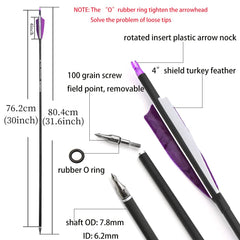ZSHJGJR four-inch turkey feather fletching for arrow stabilization.