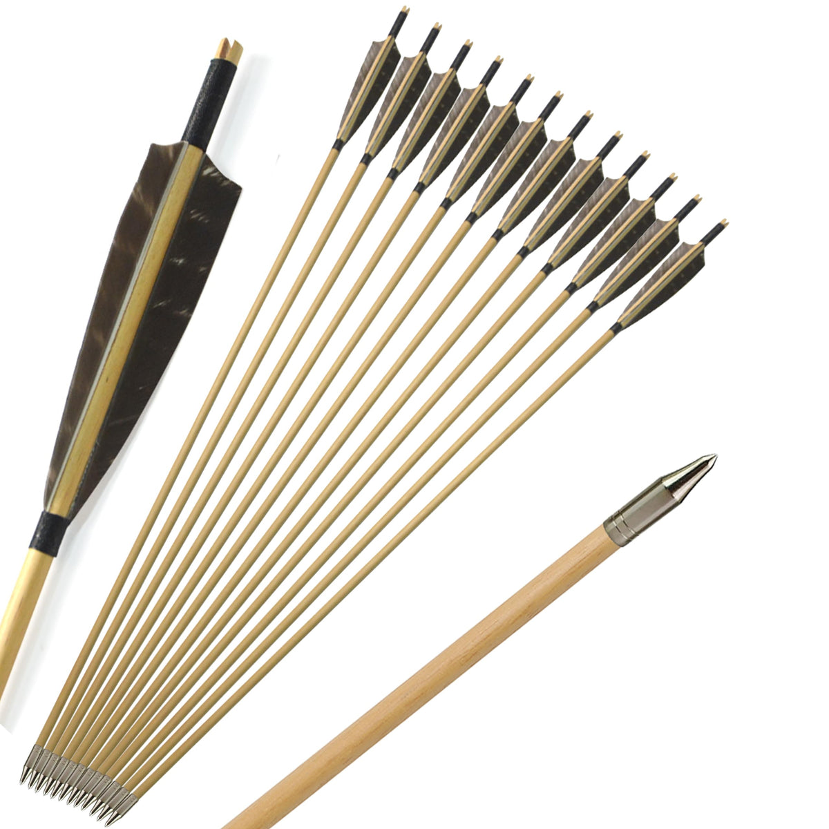 ZSHJGJR wooden arrows shaft for precise target practice.
