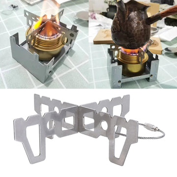 ZSYTF stainless steel cross base provides sturdy pot support for outdoor meals.