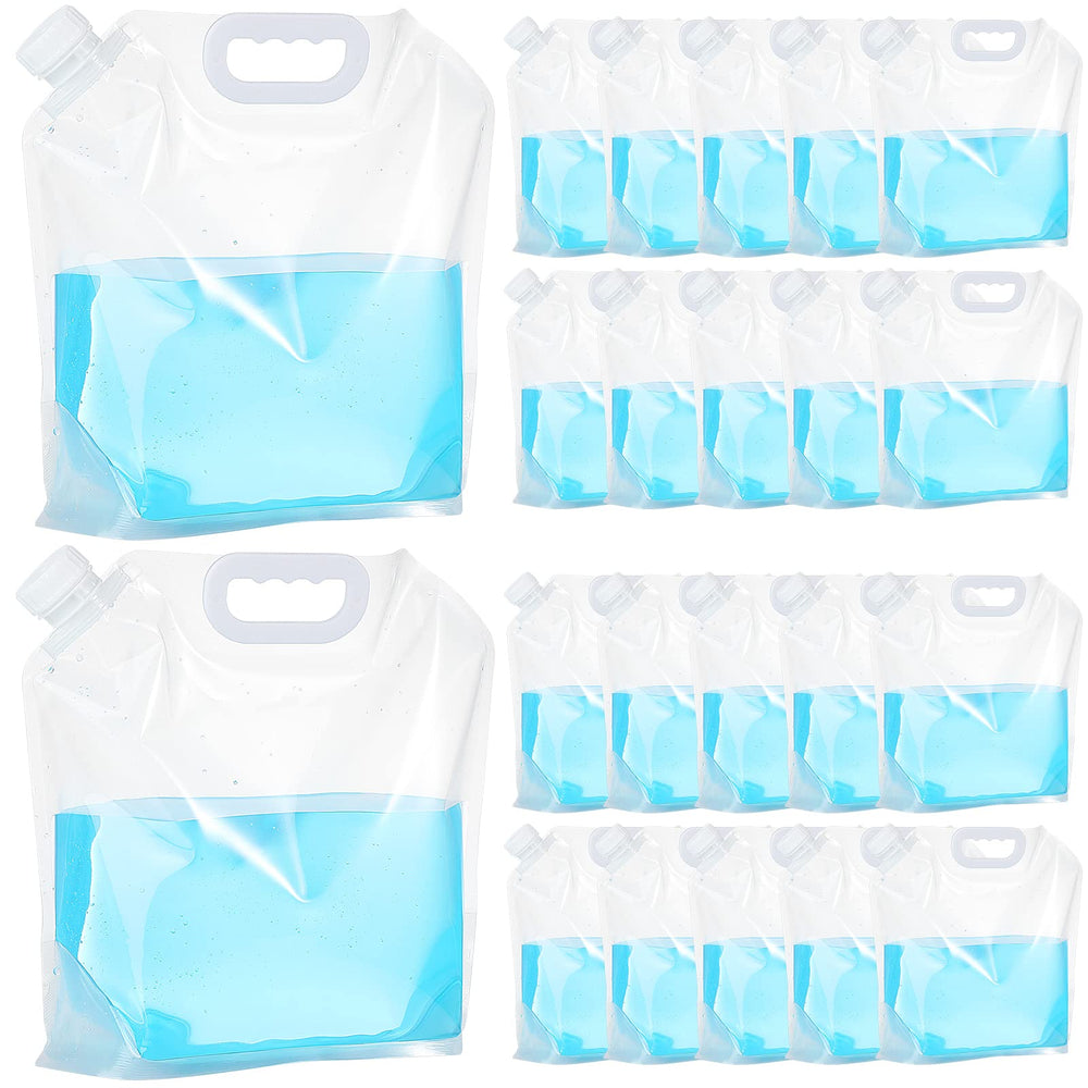 Zubebe emergency water bag showing 1.3-gallon capacity for camping hydration.
