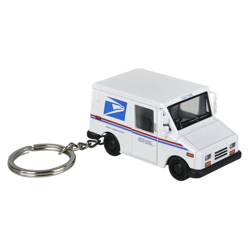 Zugar Land diecast pull-back mini postal truck keychain, durable and ready for daily use.