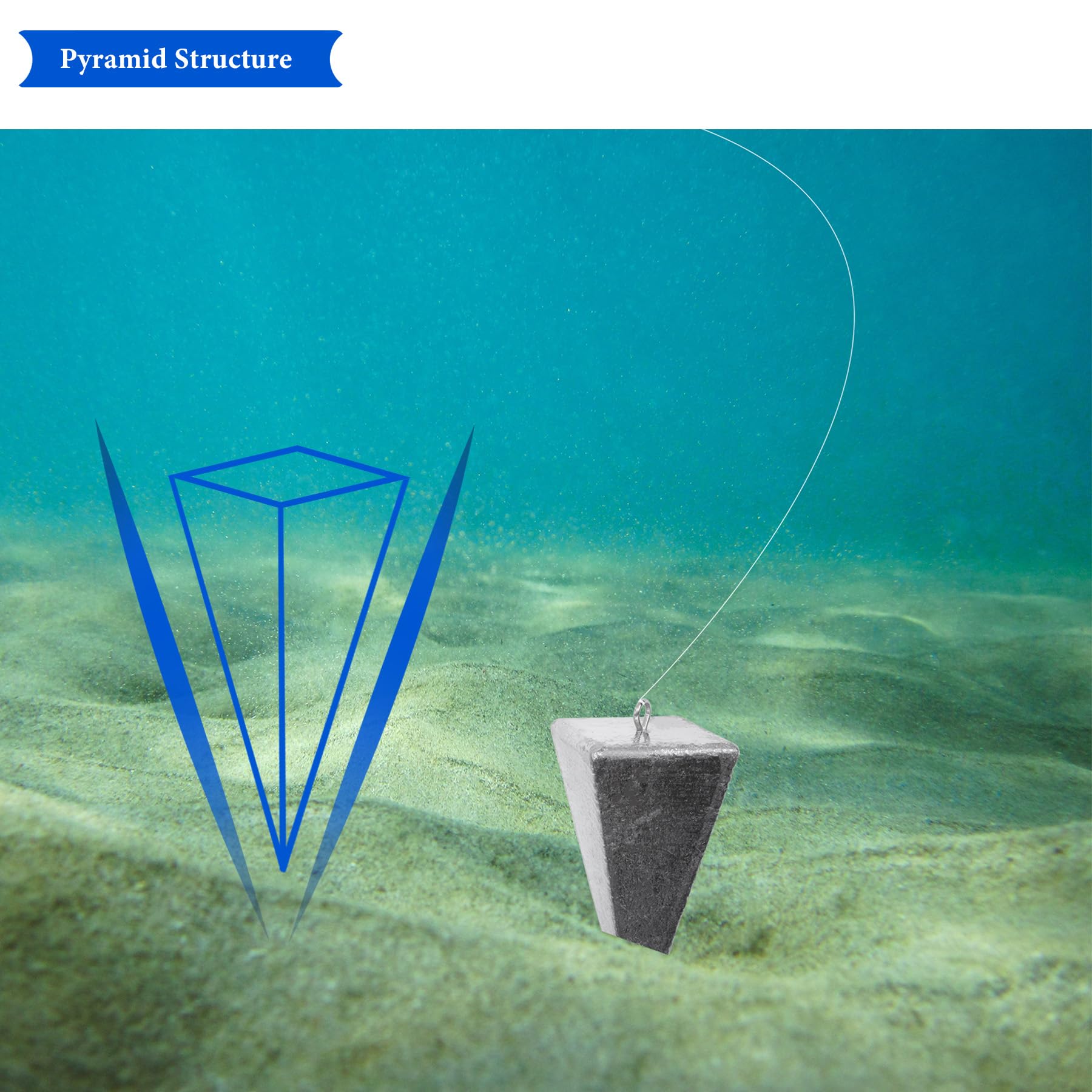 Pyramid lead sinkers for saltwater - stacked set