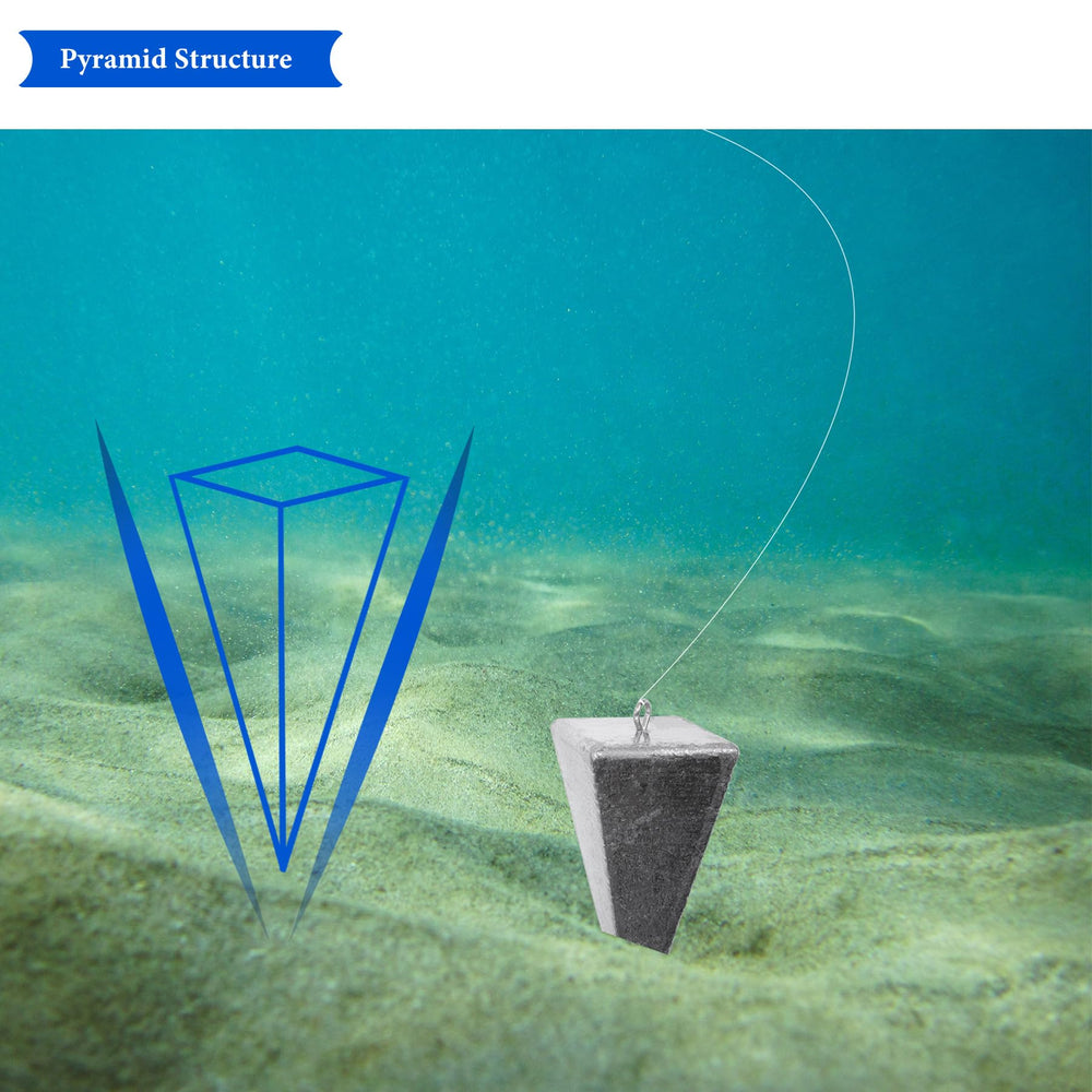 Pyramid lead sinkers for saltwater - stacked set