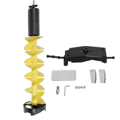 Zunate ice auger with locator drills precise 6-inch holes quickly in hard ice.