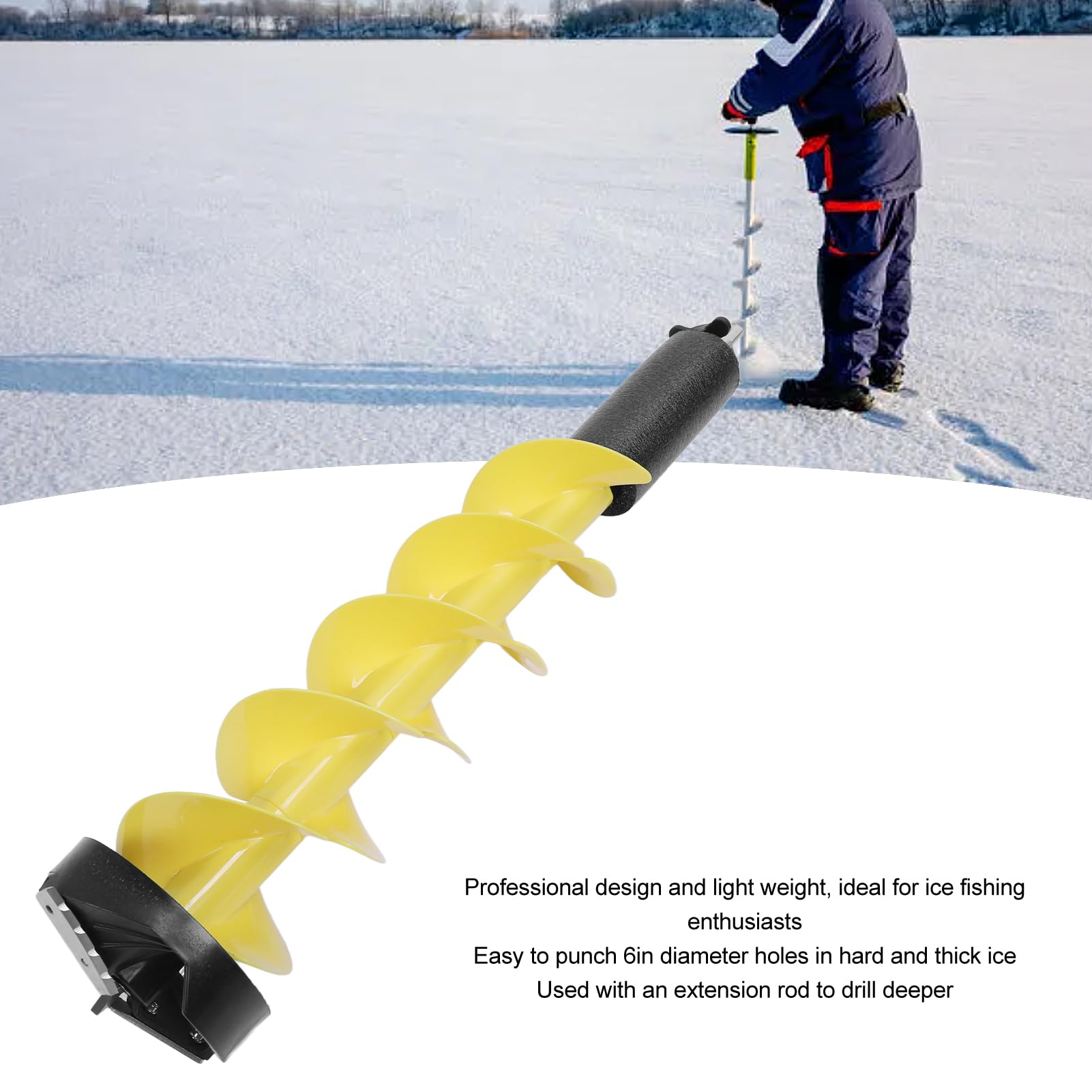 Hard alloy steel blades on Zunate ice auger stay sharp longer.