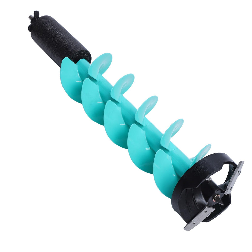 Zunate ice auger includes a locator for depth and position awareness.