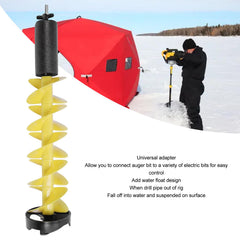 Universal adapter on Zunate ice auger enables versatile drill connections.