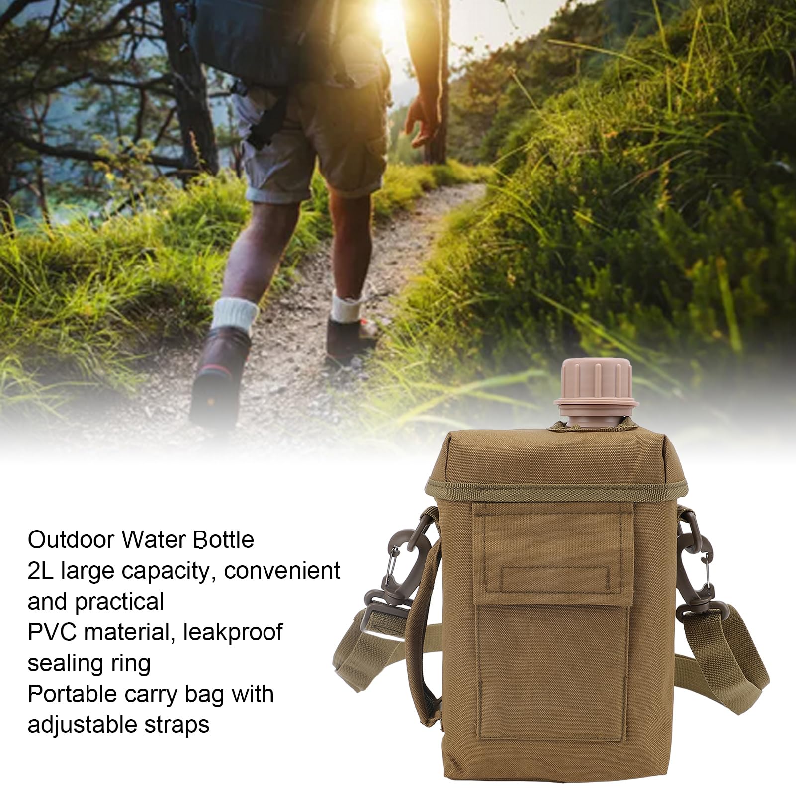 Zunate PVC flat camping water bottle cover protects your bottle.