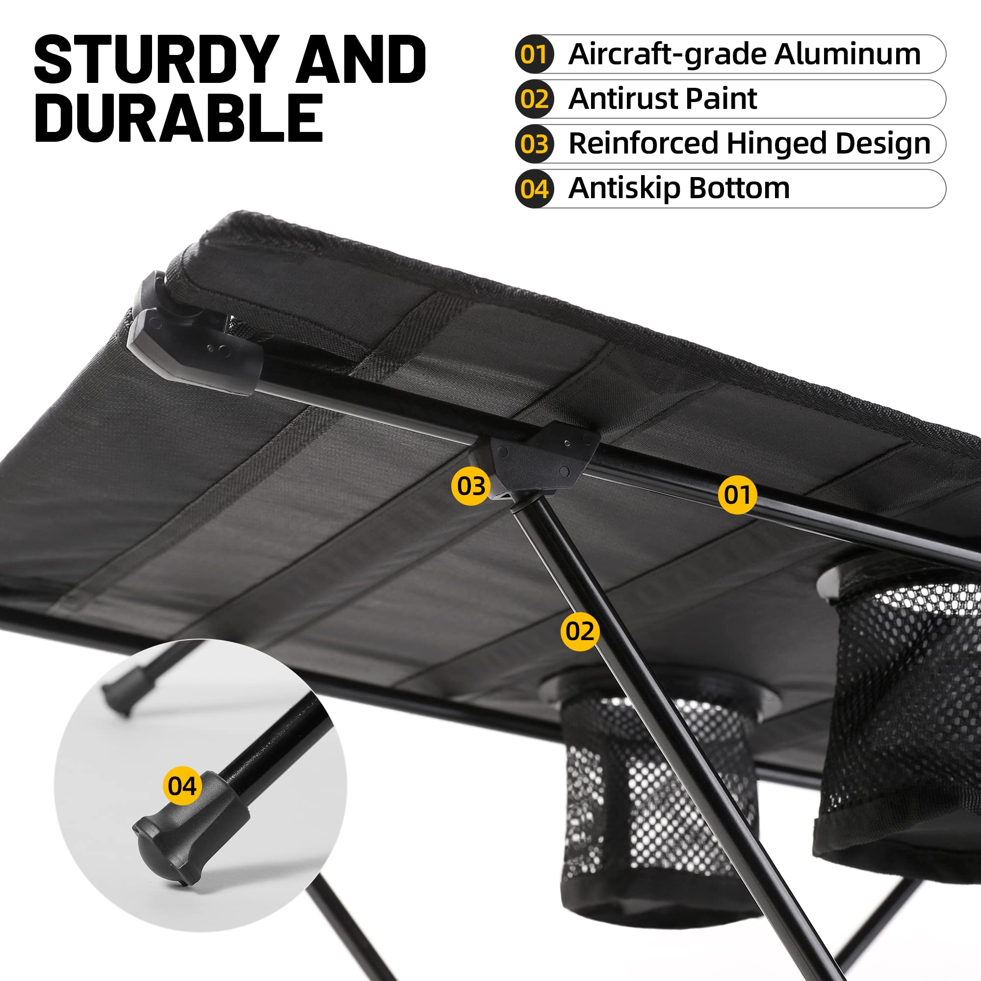 Zune Lotoo aviation-grade aluminum legs provide sturdy support on uneven ground.