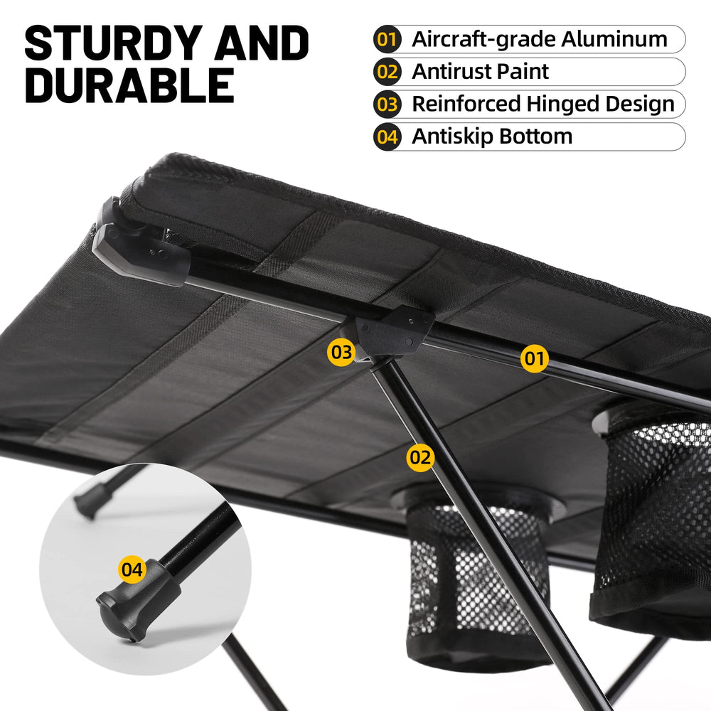 Zune Lotoo aviation-grade aluminum legs provide sturdy support on uneven ground.