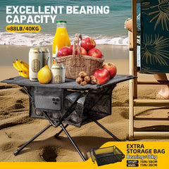 Zune Lotoo table top with drink holders keeps beverages secure during outings.