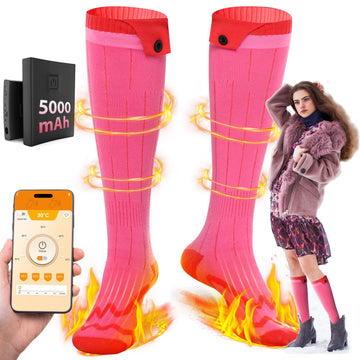 ZUWSUJS heated socks women battery view illustrates a long-lasting heat source for outdoor work