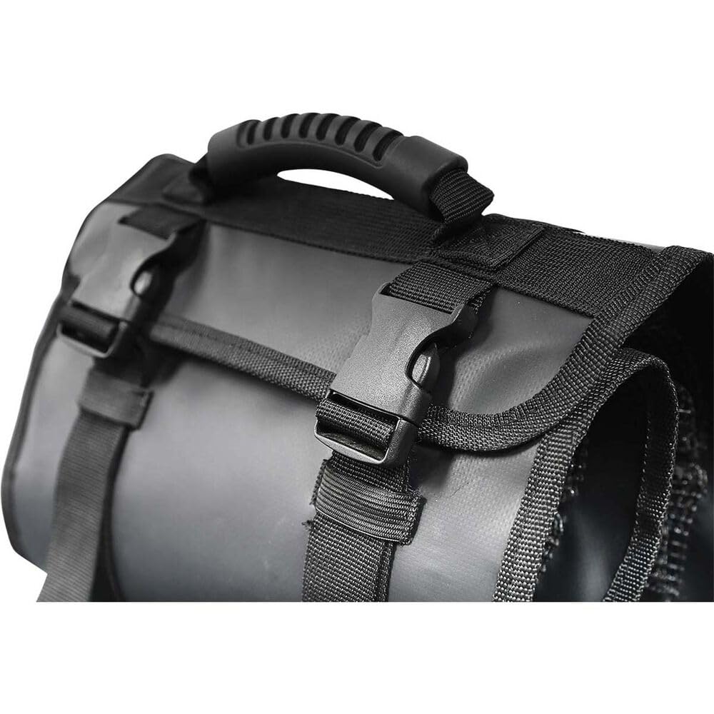 Compact roll-up storage ready for transport