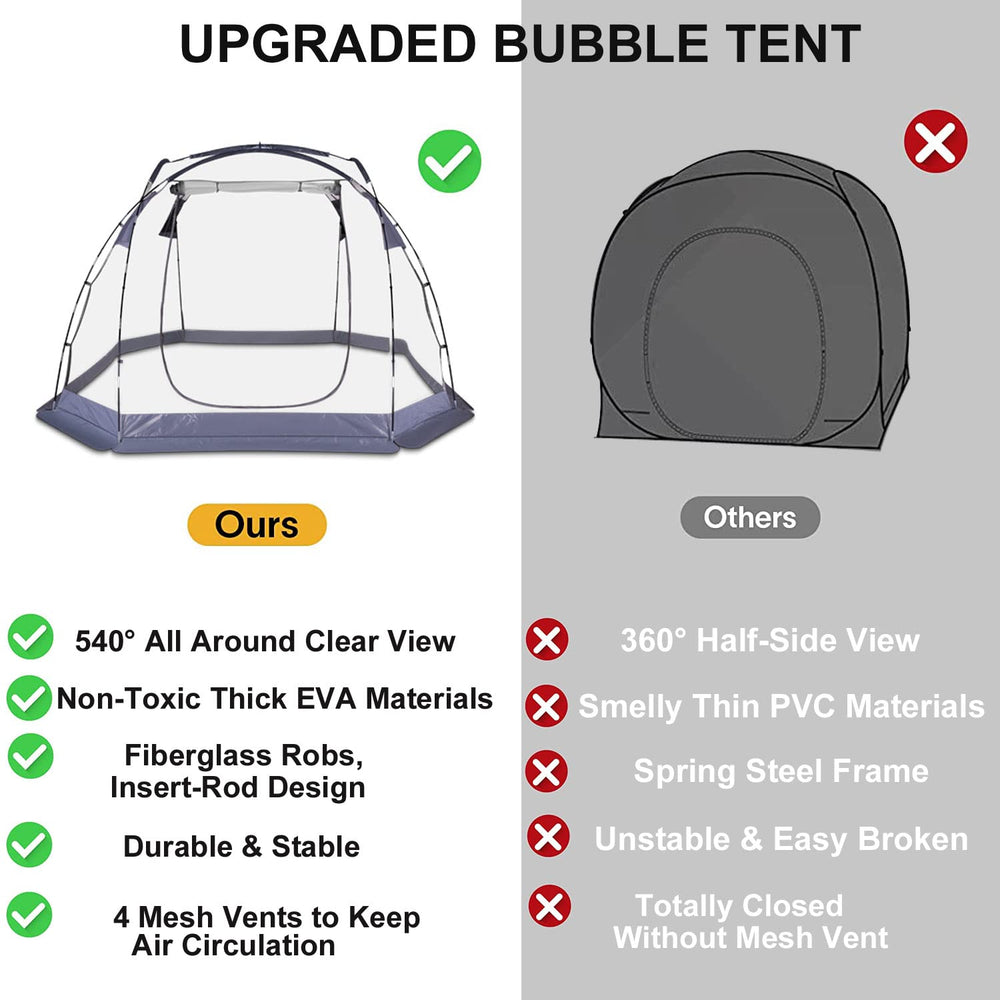 ZXPLO bubble tent night roof view ideal for stargazing from inside