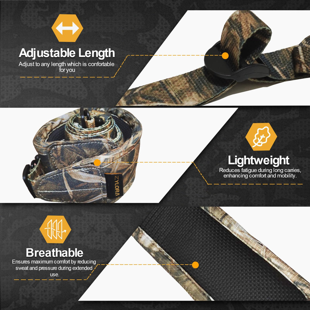 Zylora Crossbow Sling anti-slip texture prevents slipping from shoulder.