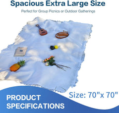 Zyntrytong picnic blanket folded compact with Velcro strap