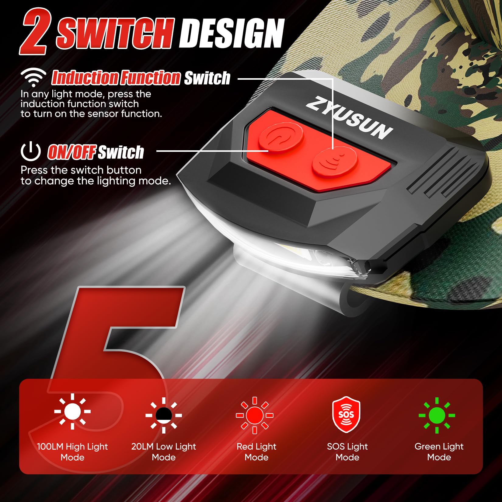 Zyusun detachable headbands provide comfortable wear and fit.
