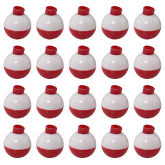 Red and white ABS fishing bobber set, 20 pieces, 13mm