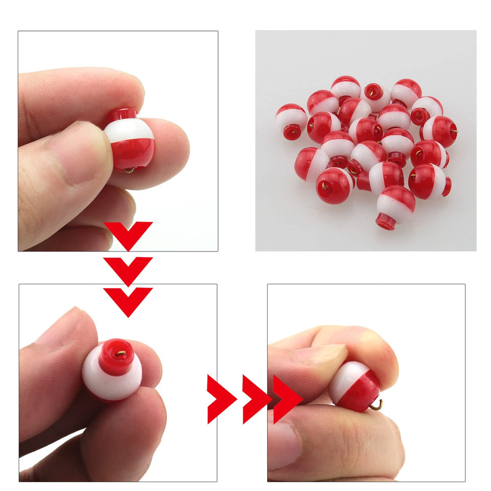 20 pcs fishing buoy 0.51 inch red and white